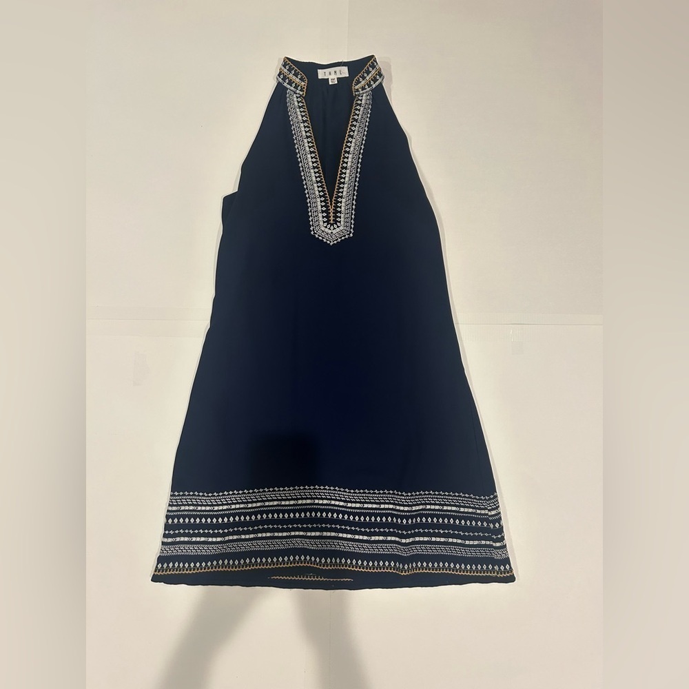 THML Shift Dress XS Petite Navy Blue